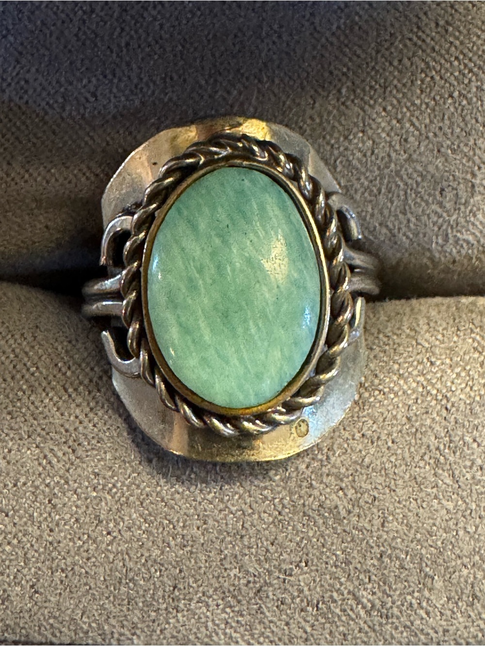 Sterling Silver Turquoise Statement Ring Adjustable Size 6-7